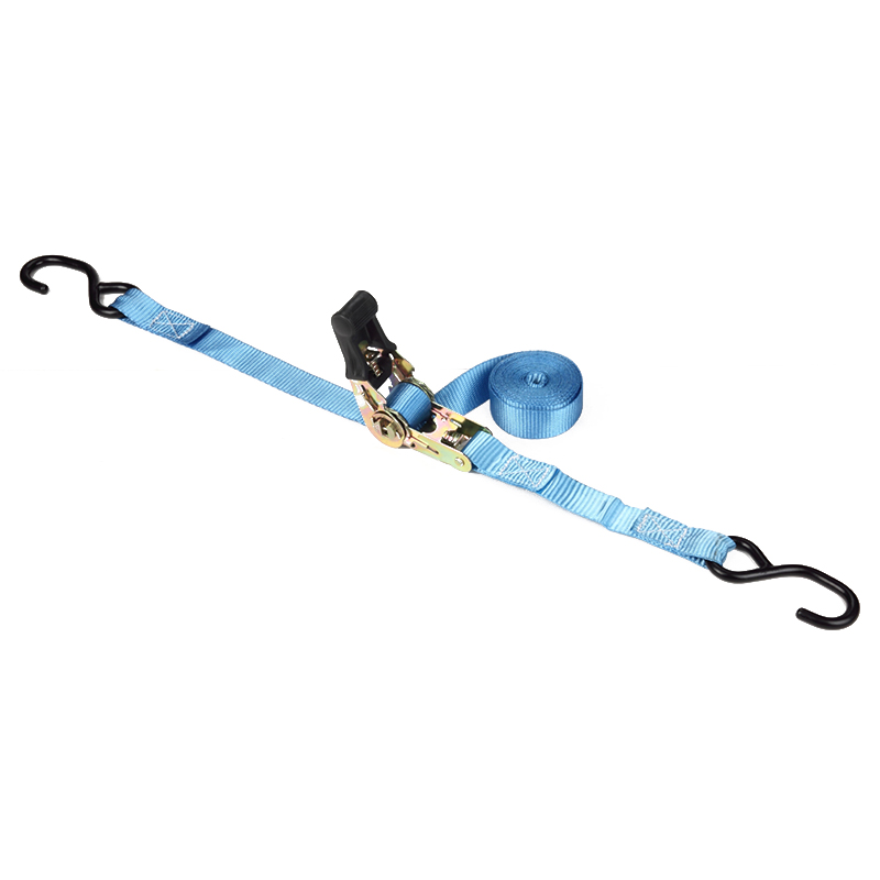 Siyah kaplı s kancalı 1 inç 25mm 800kg cırcır bağlama kayışları