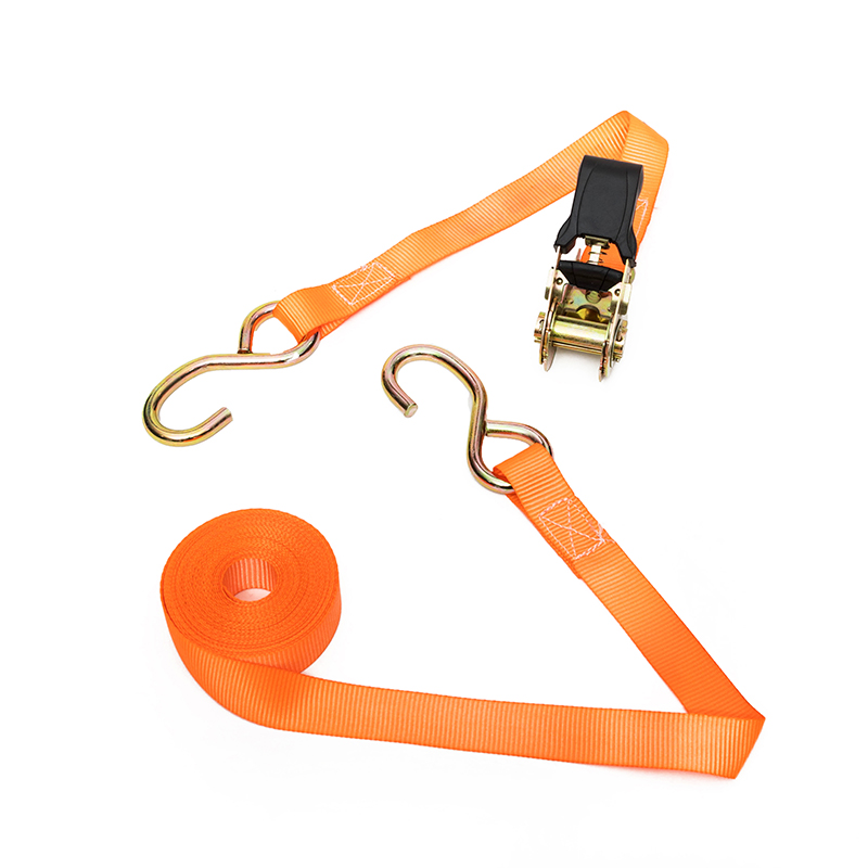 Siyah kaplı s kancalı 1 inç 25mm 800kg cırcır bağlama kayışları