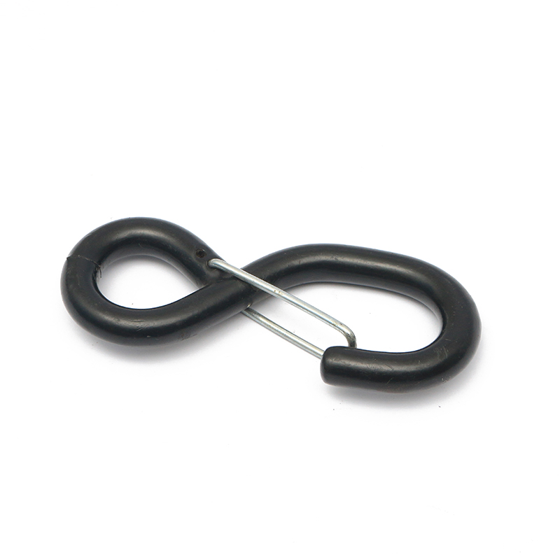 1 inç 1200kg Siyah PVC kaplı s kancası, bağlantı kayışı için güvenlik pimleri ile
