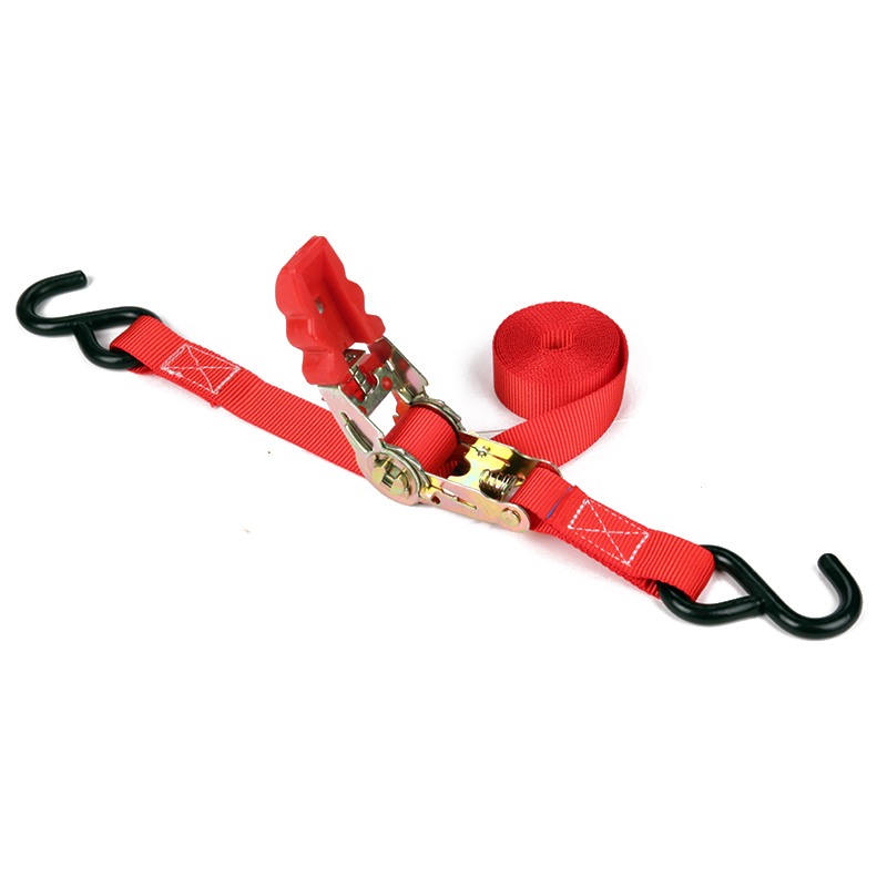 Siyah kaplı s kancalı 1 inç 25mm 800kg cırcır bağlama kayışları